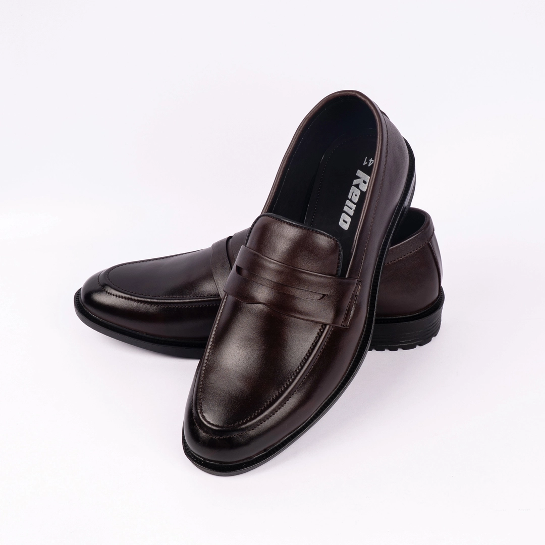 Reno Leather Chanky Shoes-Chocolate-RT1135